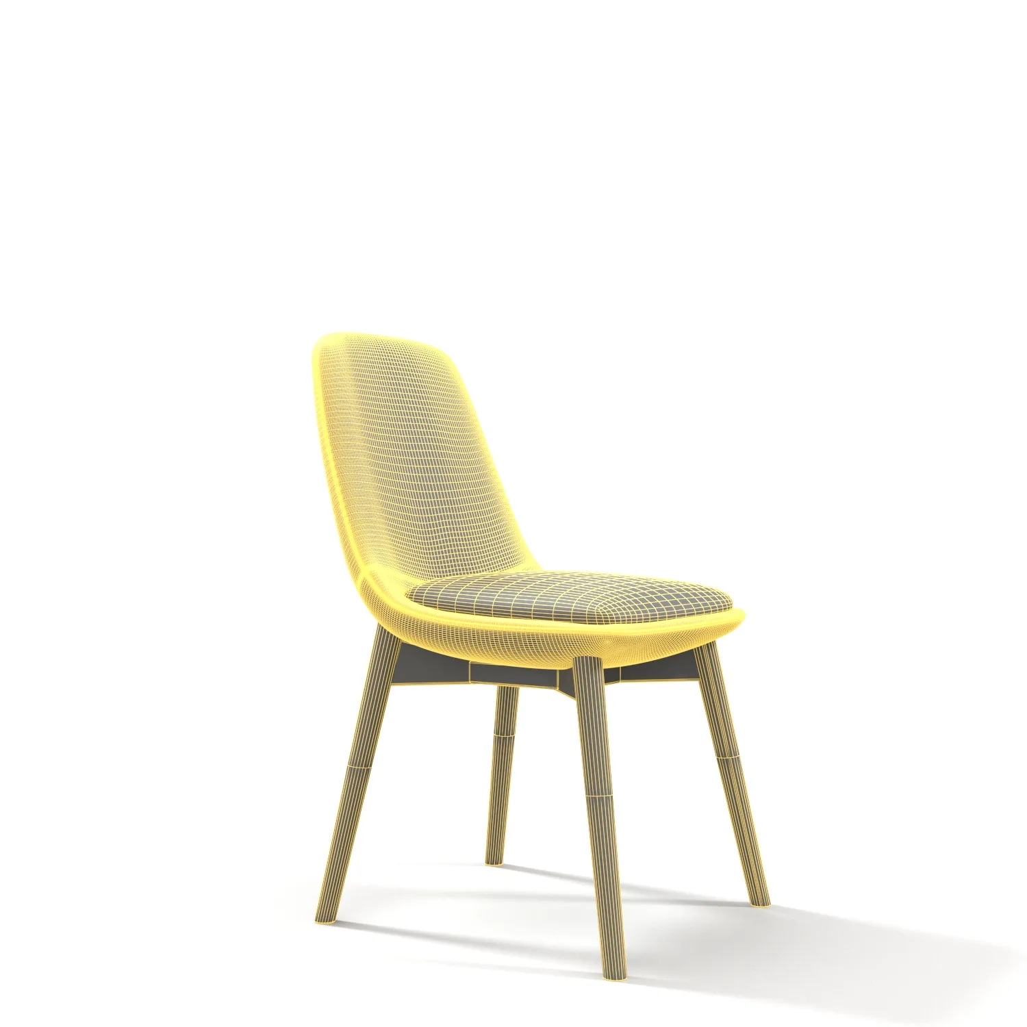 Chloe Chair wood Legs PBR 3D Model_07
